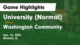 University (Normal)  vs Washington Community  Game Highlights - Jan. 16, 2023