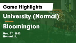 University (Normal)  vs Bloomington  Game Highlights - Nov. 27, 2023