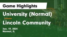 University (Normal)  vs Lincoln Community  Game Highlights - Jan. 19, 2024