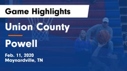 Union County  vs Powell  Game Highlights - Feb. 11, 2020