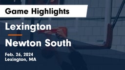 Lexington  vs Newton South  Game Highlights - Feb. 26, 2024