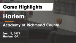 Harlem  vs Academy of Richmond County  Game Highlights - Jan. 13, 2023