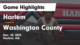 Harlem  vs Washington County  Game Highlights - Dec. 28, 2023