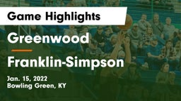 Greenwood  vs Franklin-Simpson  Game Highlights - Jan. 15, 2022