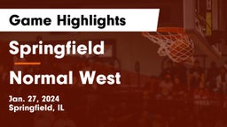 Springfield  vs Normal West  Game Highlights - Jan. 27, 2024