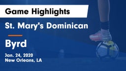 St. Mary's Dominican  vs Byrd Game Highlights - Jan. 24, 2020