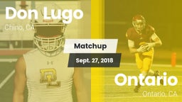 Matchup: Don Lugo  vs. Ontario  2018