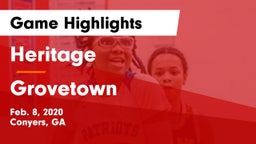 Heritage  vs Grovetown  Game Highlights - Feb. 8, 2020