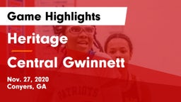 Heritage  vs Central Gwinnett  Game Highlights - Nov. 27, 2020