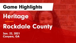 Heritage  vs Rockdale County  Game Highlights - Jan. 22, 2021