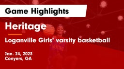 Heritage  vs Loganville Girls' varsity basketball Game Highlights - Jan. 24, 2023