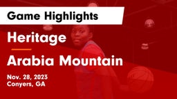 Heritage  vs Arabia Mountain  Game Highlights - Nov. 28, 2023