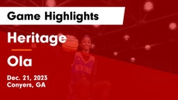 Heritage  vs Ola  Game Highlights - Dec. 21, 2023