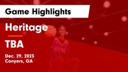Heritage  vs TBA Game Highlights - Dec. 29, 2023