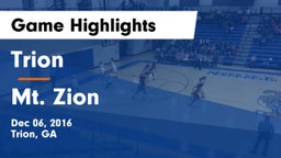 Trion  vs Mt. Zion  Game Highlights - Dec 06, 2016