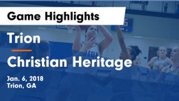 Trion  vs Christian Heritage  Game Highlights - Jan. 6, 2018