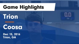 Trion  vs Coosa Game Highlights - Dec 15, 2016