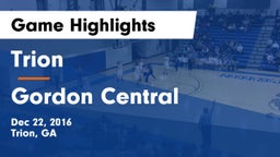 Trion  vs Gordon Central   Game Highlights - Dec 22, 2016