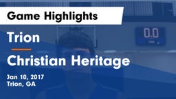 Trion  vs Christian Heritage  Game Highlights - Jan 10, 2017