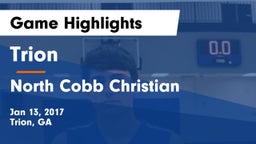 Trion  vs North Cobb Christian  Game Highlights - Jan 13, 2017