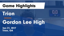 Trion  vs Gordon Lee High Game Highlights - Jan 21, 2017