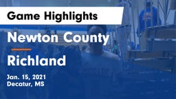 Newton County  vs Richland  Game Highlights - Jan. 15, 2021