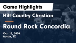 Hill Country Christian  vs Round Rock Concordia Game Highlights - Oct. 13, 2020