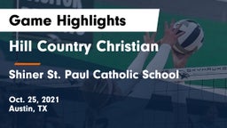 Hill Country Christian  vs Shiner St. Paul Catholic School Game Highlights - Oct. 25, 2021