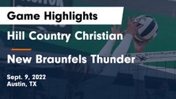 Hill Country Christian  vs New Braunfels Thunder Game Highlights - Sept. 9, 2022
