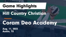 Hill Country Christian  vs Coram Deo Academy  Game Highlights - Aug. 11, 2023