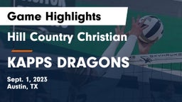 Hill Country Christian  vs KAPPS DRAGONS Game Highlights - Sept. 1, 2023