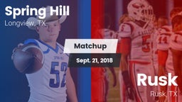 Matchup: Spring Hill High vs. Rusk  2018