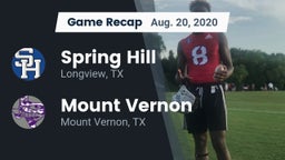 Recap: Spring Hill  vs. Mount Vernon  2020