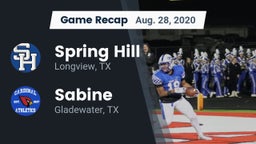 Recap: Spring Hill  vs. Sabine  2020