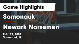 Somonauk  vs Newark Norsemen Game Highlights - Feb. 29, 2020
