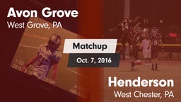 Matchup: Avon Grove High vs. Henderson  2016