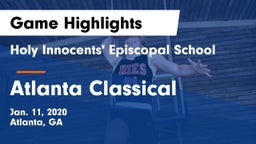 Holy Innocents' Episcopal School vs Atlanta Classical Game Highlights - Jan. 11, 2020