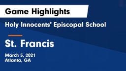 Holy Innocents' Episcopal School vs St. Francis  Game Highlights - March 5, 2021
