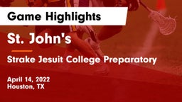 St. John's  vs Strake Jesuit College Preparatory Game Highlights - April 14, 2022