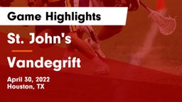 St. John's  vs Vandegrift Game Highlights - April 30, 2022