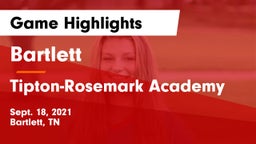 Bartlett  vs Tipton-Rosemark Academy Game Highlights - Sept. 18, 2021