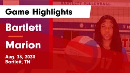 Bartlett  vs Marion  Game Highlights - Aug. 26, 2023