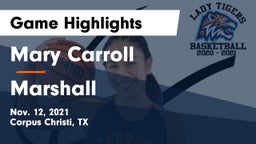 Mary Carroll  vs Marshall  Game Highlights - Nov. 12, 2021
