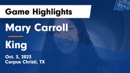 Mary Carroll  vs King  Game Highlights - Oct. 3, 2023