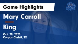 Mary Carroll  vs King  Game Highlights - Oct. 20, 2023