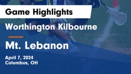 Worthington Kilbourne  vs Mt. Lebanon  Game Highlights - April 7, 2024