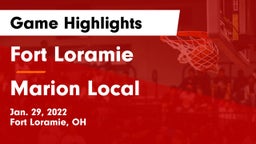 Fort Loramie  vs Marion Local  Game Highlights - Jan. 29, 2022