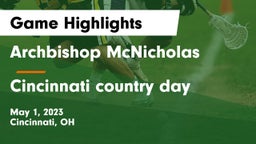 Archbishop McNicholas  vs Cincinnati country day Game Highlights - May 1, 2023