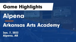 Alpena  vs Arkansas Arts Academy Game Highlights - Jan. 7, 2022
