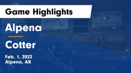 Alpena  vs Cotter  Game Highlights - Feb. 1, 2022